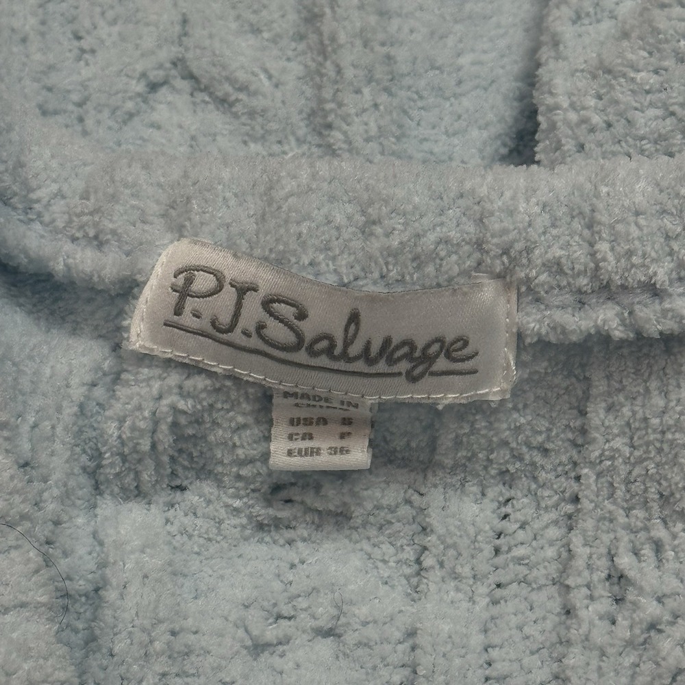 PJ Salvage Light Blue Cable Knit V-Neck Sweater & Shorts Lounge Set - Picture 7 of 13